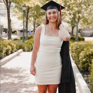 White Pink Lily Dress, Size Medium